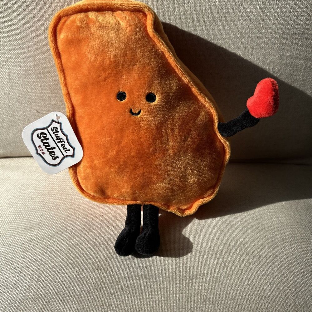 Georgia Stuffed State Plush Made In USA Embroidered Face State Shape Soft Cuddly